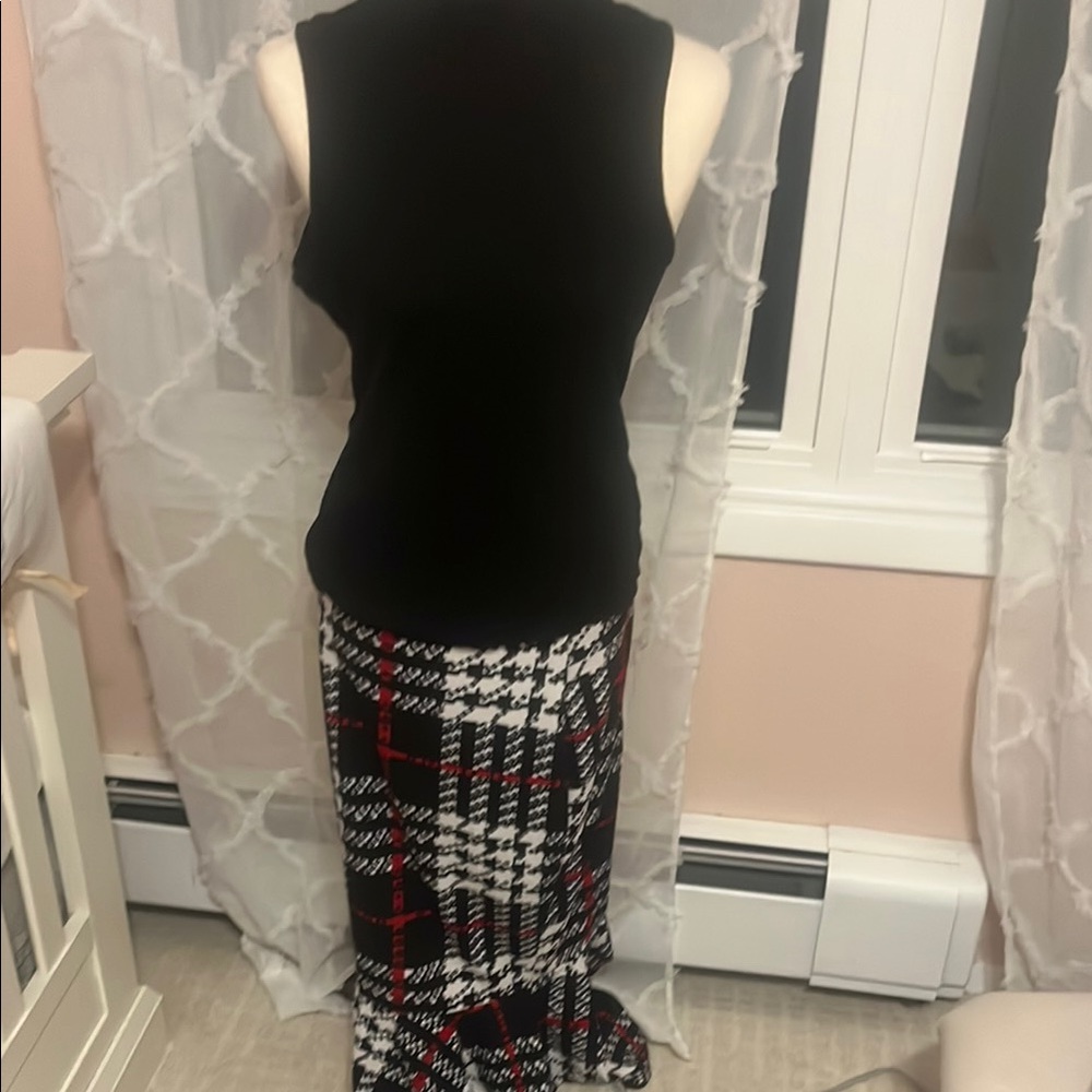 Plaid Black and White Skirt